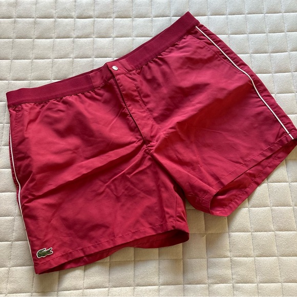 Lacoste Men’s Red Swim Shorts - Large